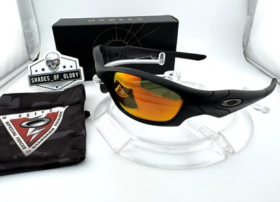 OAKLEY STRAIGHT JACKET MATTE BLACK GALAXY RUBY RED POLARIZED SUNGLASSES 9039 NEW - Image 1 of 4