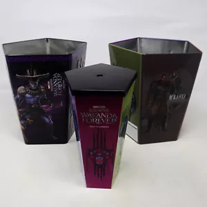 ODEON MARVEL BLACK PANTHER WAKANDA FOREVER MOVIE POPCORN TIN BUCKET + CUP BUNDLE - Picture 1 of 11