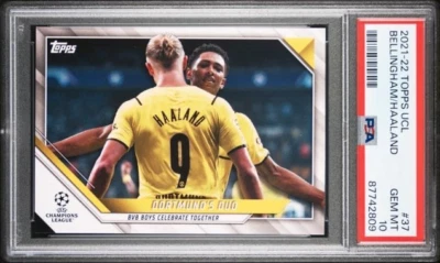 ERLING HAALAND & JUDE BELLINGHAM * PSA 10 * 2021-22 TOPPS * DORTMUND'S DUO * #37 - Image 1 of 2