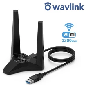 1300Mbps 2.4G/5G Dual Band USB 3.0 WiFi Adapter w/Antenna for Desktop/Mac/Laptop - Picture 1 of 3