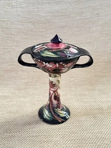 Moorcroft MCC Rachel Bishop Signed 2003 Bon Bon Dish Floral Urn with Lid Nr Mint - Picture 1 of 12