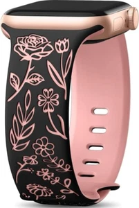 Armbänder mit Blumengravur für Apple Watch - Bild 1 von 6