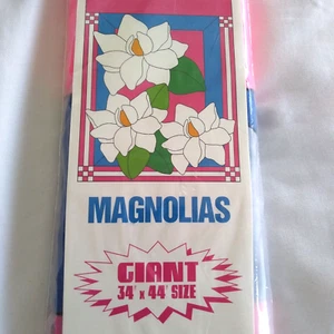 Bandiera Giardino Magnolie Bianche 34""x44"" GIGANTI Fiori Nylon Bandiera Eder USA - Foto 1 di 8