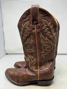 Justin Herren Cowboystiefel 1560 Kastanie Marmor Leder Western Größe 7,5 E - Bild 1 von 12