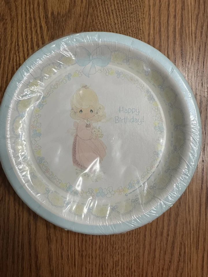 VTG 1992  Precious Moments Country Girl Lady Birthday party Cake plates Hallmark - Image 1 of 4