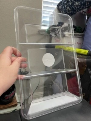 Clear Plastic 3 Compartment Catering Serving Tray 9" x 14.25" New! - Image 1 of 2