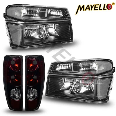 Fit For 2004-12 Chevy Colorado GMC Canyon Black Housing Headlights & Tail lights - Image 1 of 4