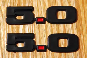 1979-1993 FORD MUSTANG SSP POLICE GT LX 5.0 BLACK FENDER EMBLEMS 1 PAIR! USA! - Bild 1 von 2