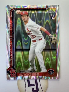 2025 Topps Chrome RayWave Refractor #87 Thomas Saggese RC St Louis Cardinals - Bild 1 von 2