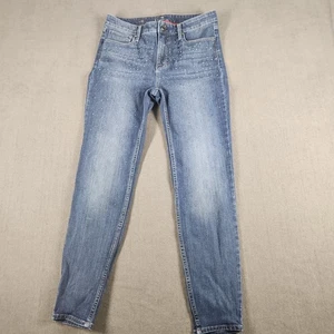 White House Black Market Jeans Damen Gr. 6L Blau Skinny Ankle Silber Strass - Bild 1 von 13