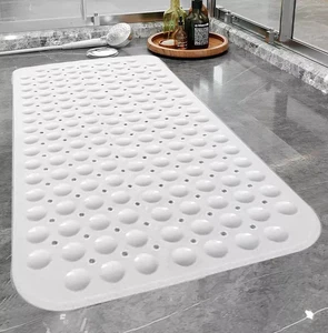 Tappetino di Sicurezza Doccia Antiscivolo con Forte Aspirazione Tappetino Bagno in Gomma Bianco VEDI FOTO - Foto 1 di 3