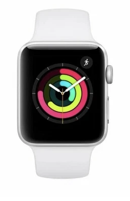 Apple Watch Series 3 GPS 42mm Silver Aluminum Case White Sport Band -MTF22LL/A - Image 1 of 4