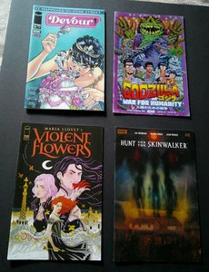 Godzilla #1, Devour #1, Hunt for Skinwalker #1, Violent Flowers #2, 4 Comics Lot - Picture 1 of 1
