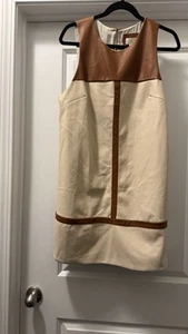 New Anthropologie Maeve Faux Leather Shift Dress Size Large MSRP: $158 - Picture 1 of 6
