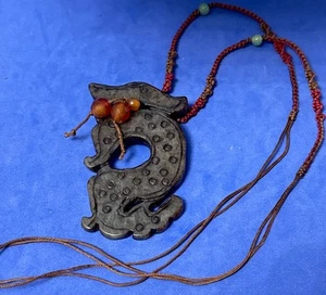 Chinese Stone Foo Dog Protective Pendant necklace - Picture 1 of 7
