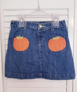 Gymboree Pumpkin Applique Denim Skirt for Girls Size 5 - Picture 1 of 6