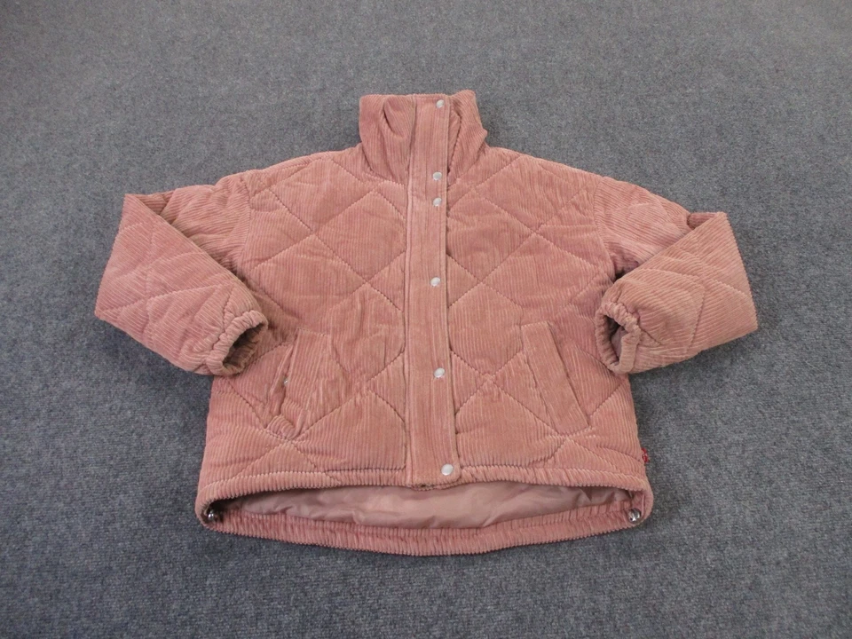 Chaqueta Levis Mujer XS Rosa Pana Puffer Exterior Senderismo Preppy Camping Forrada Foto 1 de 4
