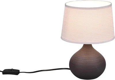 Tischleuchte Nachttischlampe 1 x E14 Stoffschirm beige Höhe 29 cm LED möglich - Bild 1 von 2
