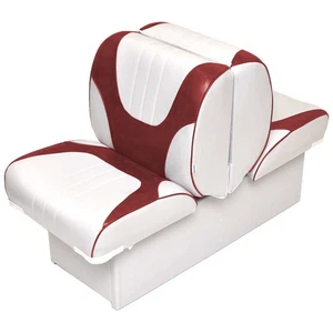Boat Deluxe Back-To-Back Seat B2B-DELX-10-WHTR | 10In White / Red - Bild 1 von 9