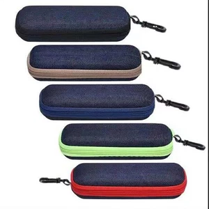 Portable Rectangular Zipper Eye Glasses Sunglasses Hard Case Storage Box Holder - Picture 1 of 14