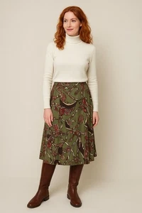 Vintage Caroline Kendrick Equestrian Bridle Horse Fox Hunt Skirt Size 12 - Picture 1 of 3