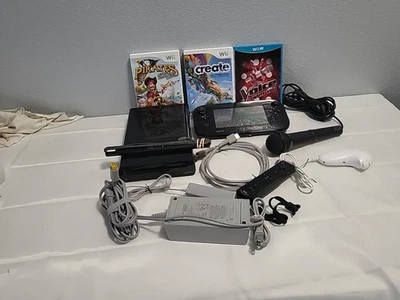 Paquete Consola Nintendo Wii U Negra 32GB WUP-101(02) Completa Con Cables Probados Foto 1 de 4