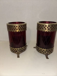 ART DECO Kerzenhalter aus Messing und Glas schön! - Bild 1 von 6