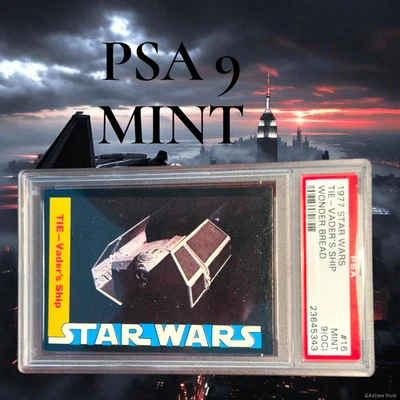 1977 Star Wars Wonder Bread TIE VADER'S SHIP #16 PSA 9 MINT 🔥 - Image 1 of 2