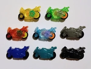 NEON MODEL MOTORCYCLES RACING SET 1:64 H0 - KINDER SURPRISE PLASTIC MINIATURES - Picture 1 of 1