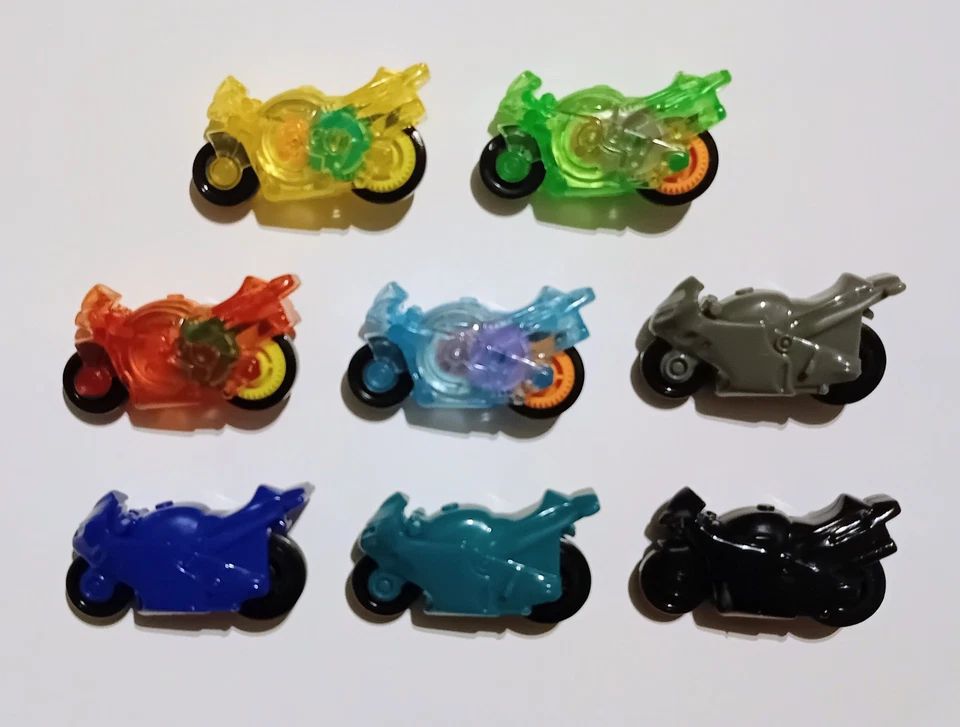 NEON MODEL MOTORCYCLES RACING SET 1:64 H0 - KINDER SURPRISE PLASTIC MINIATURES - Image 1 of 1