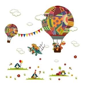 Wandtattoo Kinderzimmer Teddybär Bär Heißluftballon Wandsticker Wandbild Ballon - Bild 1 von 9