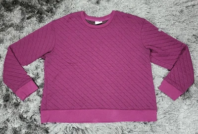 Suéter Acolchado Columbia Para Mujer 2XL Algodón Granate Elastizado Manga Larga Pullover Foto 1 de 4