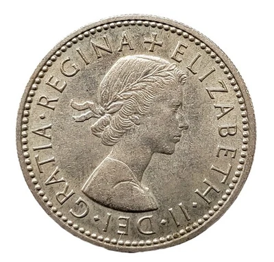 1963 Great Britain One Shilling - Queen Elizabeth II English Shield - KM#904 - Image 1 of 2