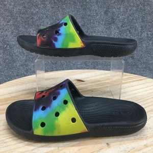 Crocs Sandals Mens 7 Womens 9 Classic Tie-Dye Graphic Slides Multicolor Comfort - Picture 1 of 18