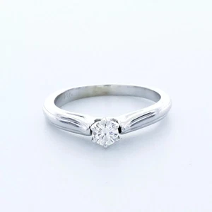 14K Gold Solitaire Engagement Ring Classic 0.37 CT Round Natural Diamond F VS2 - Picture 1 of 8