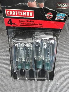 Sears Craftsman USA Nos Rare 4PC Super Stubby Torx Set 41094 Pratt Read Green Hd - Picture 1 of 13