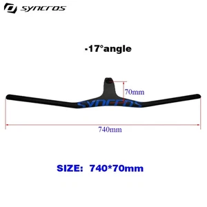 Mtb Handlebars 28.6mm-17Degree Carbon Integrated Cockpit Handlebar 660~800mm - Picture 1 of 46