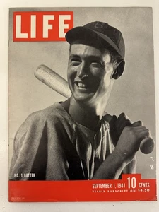 Sept 1 1941 LIFE Magazine Ted Williams Boston Red Sox cover - NO LABEL - EX - Picture 1 of 8