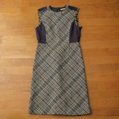 Vestido Lápiz Tory Burch Tweed Sin Mangas Talla 12 Otoño Tweed 408 Nuevo con Etiquetas Foto 1 de 4
