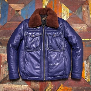 Herren Entendaunenjacke Echtleder Jacke Kurz Winter Warm Japanische Jacke - Bild 1 von 24