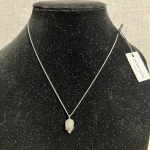 Collana con ciondolo teschio incrostato cristallo Alexis Bittar NUOVA - Foto 1 di 12