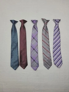 Lot of 5 Boys Clip On Ties School Formal - Picture 1 of 13
