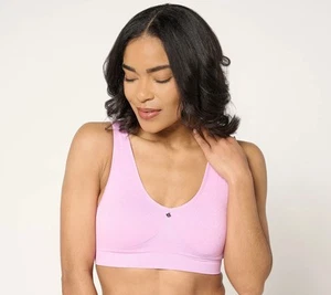 Breezies Cooling Comfort Wirefree Seamless Bra Pink Lavender XL New - Picture 1 of 3