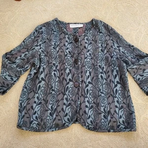 Country Store Gobelin Knopfleiste Jacke Glockenärmel Größe Larege 100% Baumwolle - Bild 1 von 12