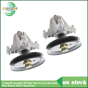 2 Spindle Assembly W/Pulley Bolt For Troy Bilt Tb42 Pony Bronco Tb42 7-Speed - Picture 1 of 5