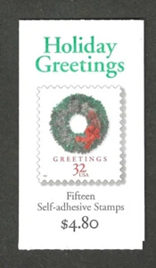 #BK270 32c HOLIDAY GREETINGS ISSUE BOOKLET OF 15 MNH - Picture 1 of 2
