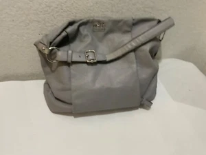 Coach Madison Isabelle Leather Hobo Purse Handbag Gray Crossbody 21224 - Picture 1 of 14