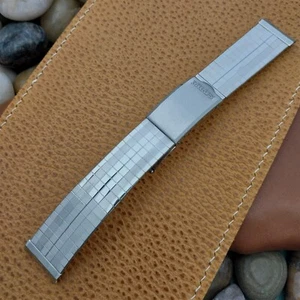 18mm Milus Logo Stainless Steel nos Unused 1970s Classic Vintage Watch Band - Picture 1 of 8