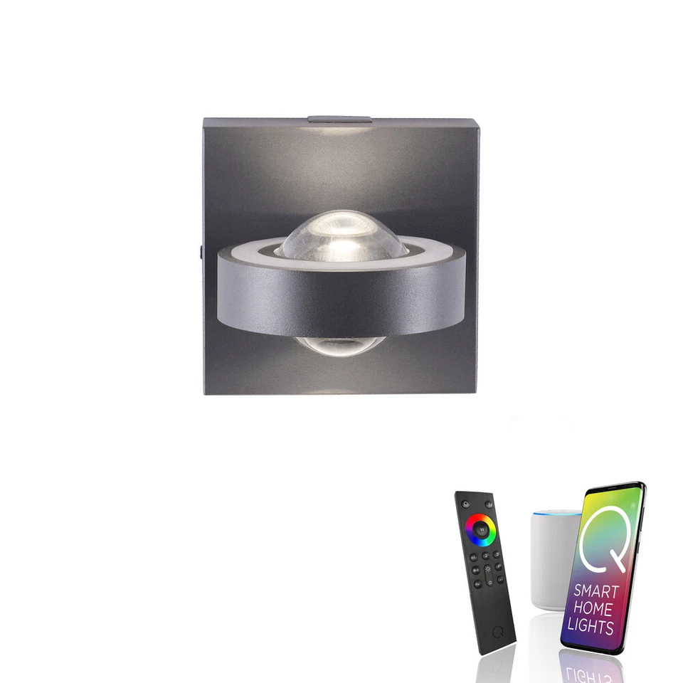 LED Wandlampe Up&Down Smart Home RGB Farbe + warmweiß drehbar anthrazit modern - Bild 1 von 4