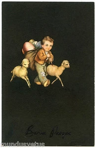 Small Garçon And Its Agneaux. Mouton. Easter. Easter - Picture 1 of 1